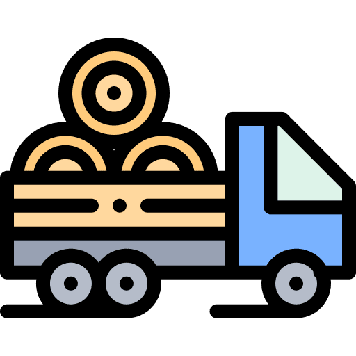 Automobile transport farming and gardening pickup car icon