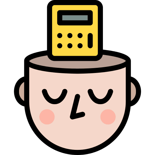 Calculating calculating head psychology icon