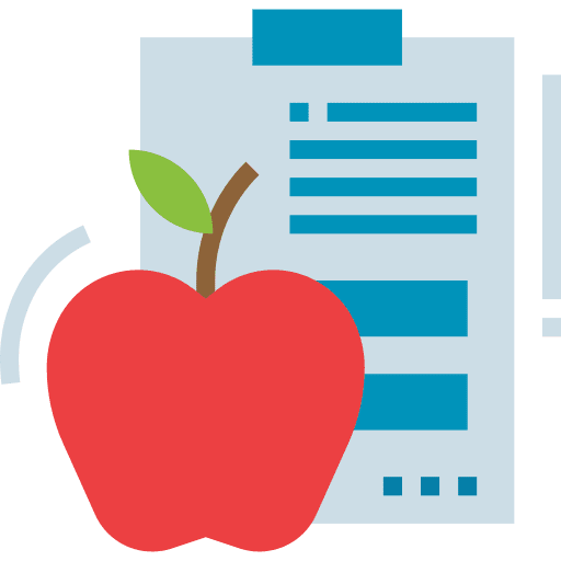 Healthy apple clipboard fruit icon