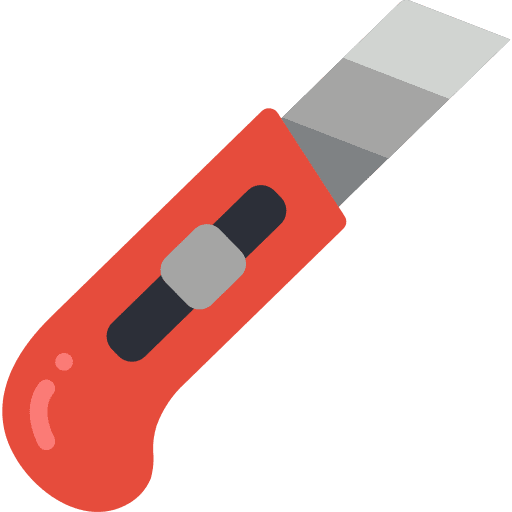 Cutter blade construction and tools carpentry icon