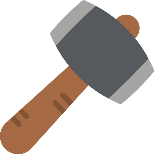 Mallet gavel hammers mace icon