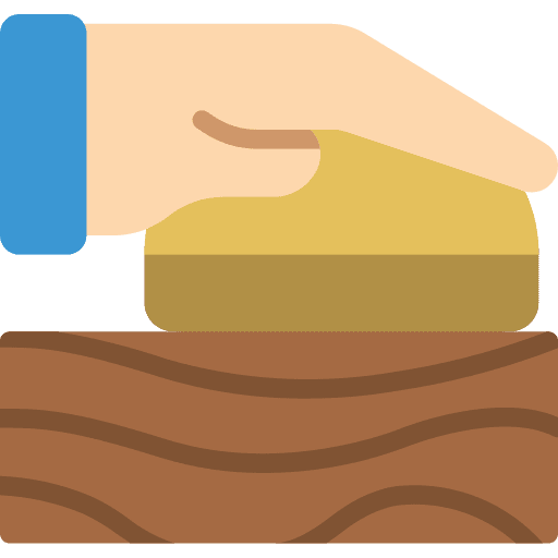 Sanding carpentry hands and gestures construction and tools icon