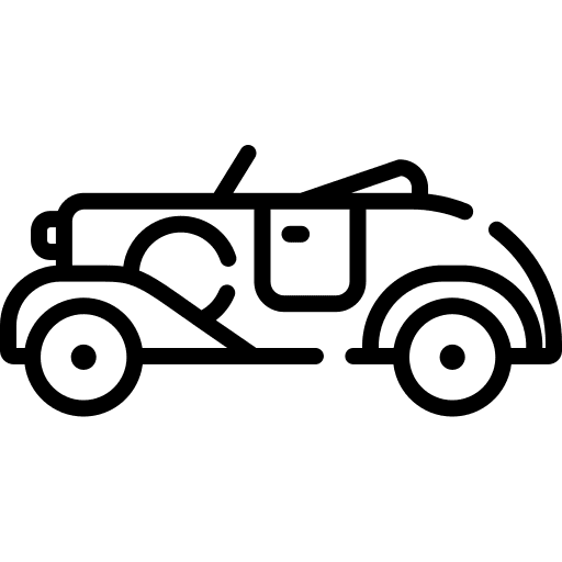 Old car retro transport car icon