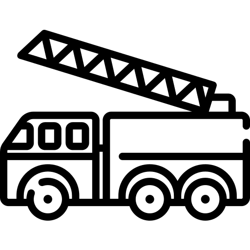 Fire truck emergency transportation vehicle icon