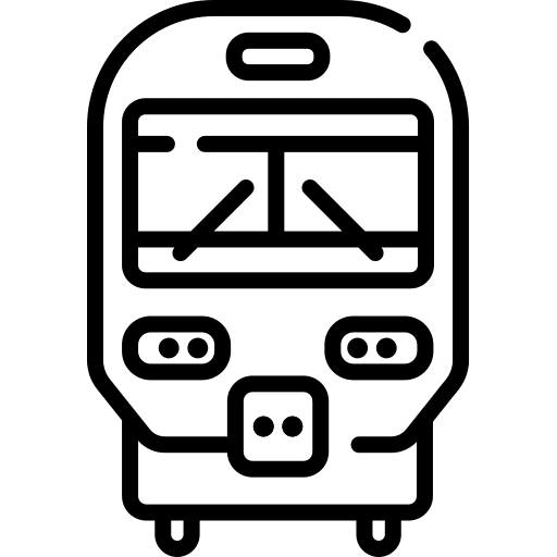 Metro transportation travel directions icon