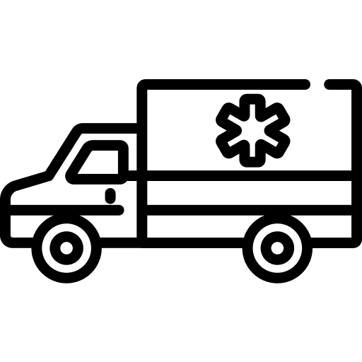 Ambulance transportation vehicle medical icon