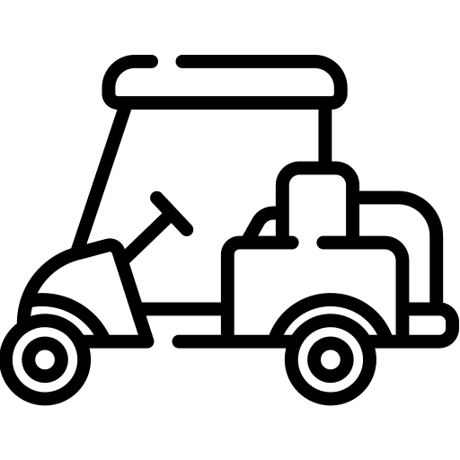Golf cart drive caddy vehicle icon