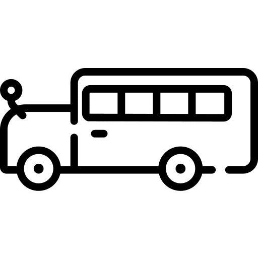 School bus public transport vehicle transport icon