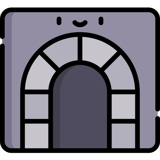 Dungeon architecture and city castle building icon