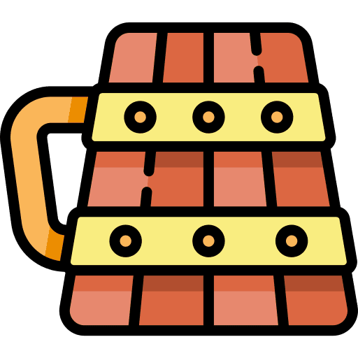 Wooden mug medieval viking mead icon