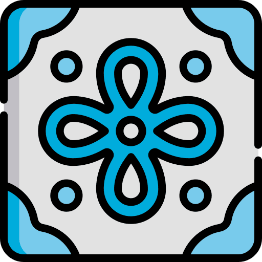 Tile construction and tools floor art and design icon