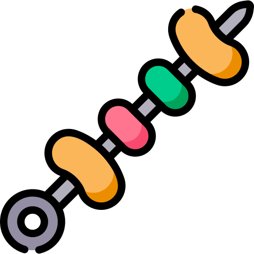 Skewer skewer food and restaurant brochette icon