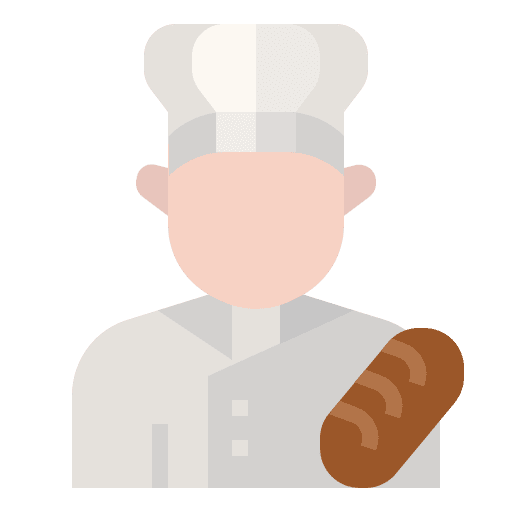Baker professions and jobs user pastry chef icon