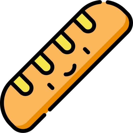 Bread baguette food meal icon