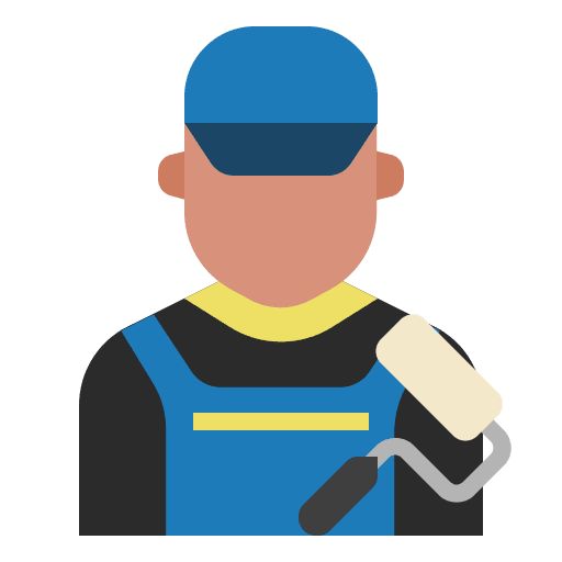 Painter man worker stick man icon