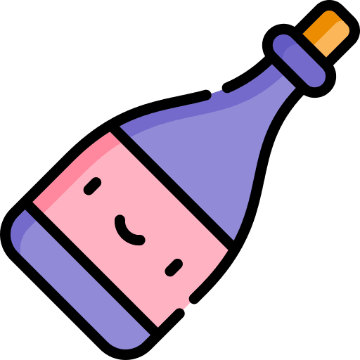 Wine bottle alcohol wine glass drink icon