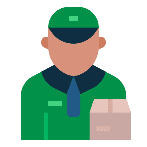 Deliveryman professions and jobs package delivery icon