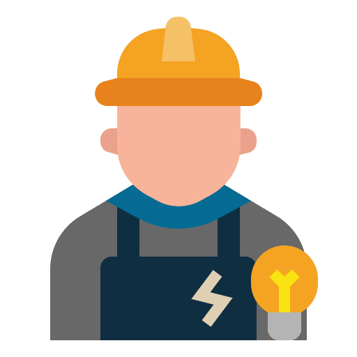 Electrician man professions and jobs user icon