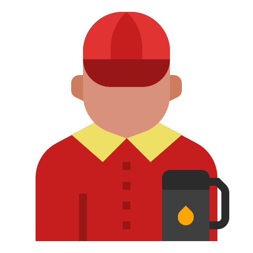 Gas station attendant man professions and jobs gas station icon
