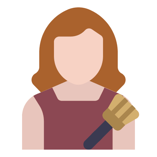 Housekeeper cleaning staff woman user icon