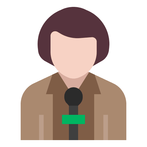 Reporter person communications report icon