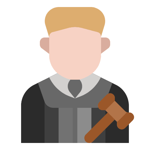 Judge professions and jobs justice occupation icon