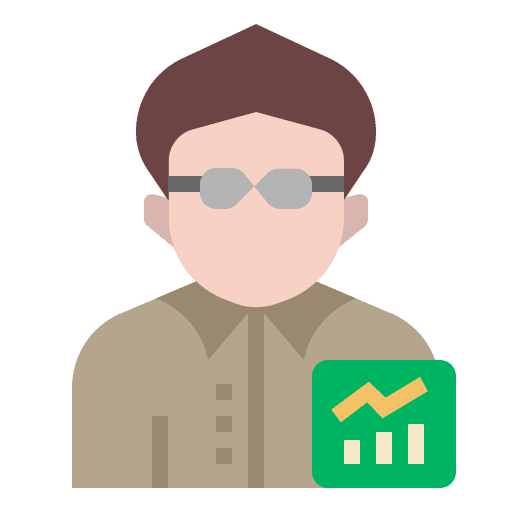 Broker sales rep glasses broker icon