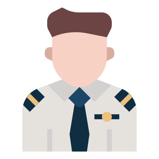 Pilot person professions and jobs profile icon