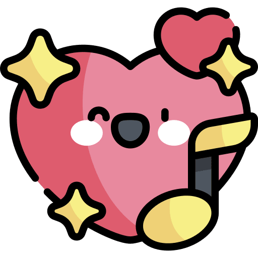 Pop heart genre music and multimedia icon