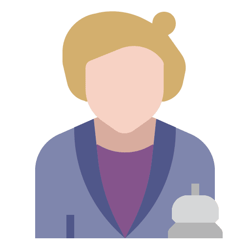 Receptionist reception front desk hotel icon