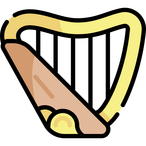 Harp musical instrument music and multimedia string instrument icon