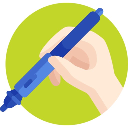 Drawing hands and gestures writing hand icon