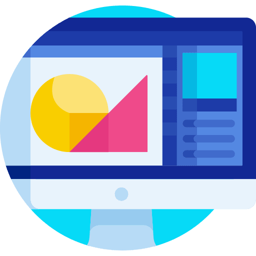 Graphic design monitor screen art and design icon