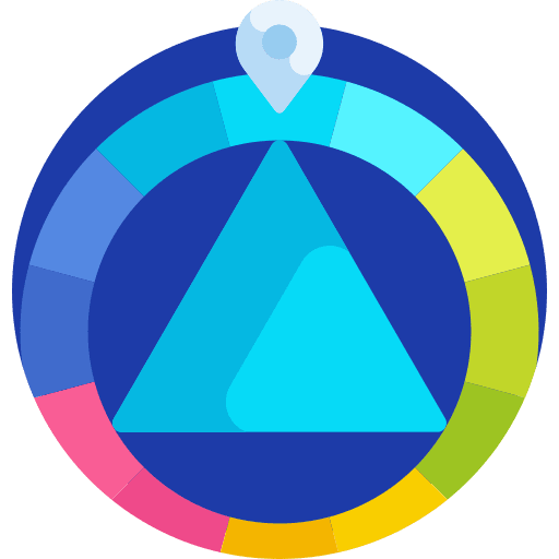 Color wheel art and design variety colours icon