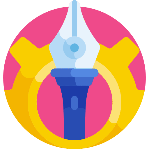 Fountain pen fountain pen cogwheels gear icon