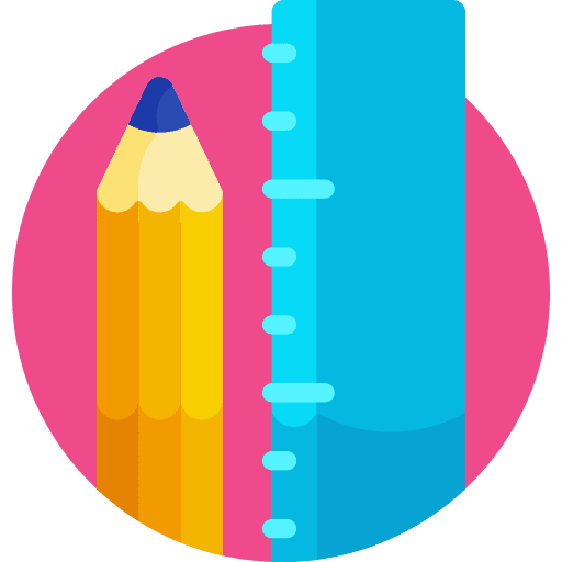 Pencil ruler measuring design tool icon