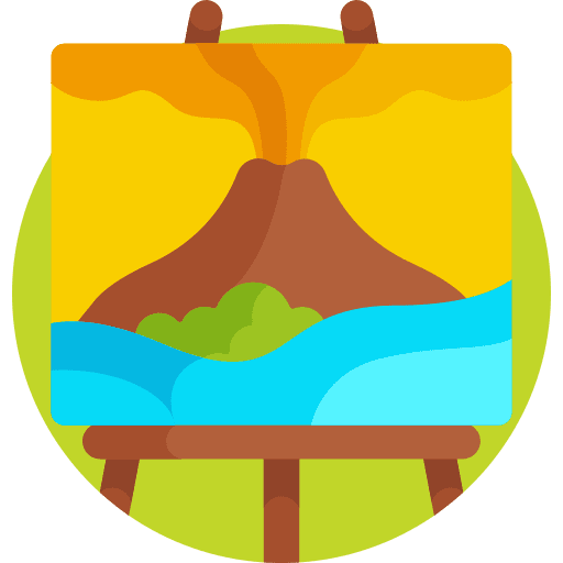 Canvas landscape art and design painting icon