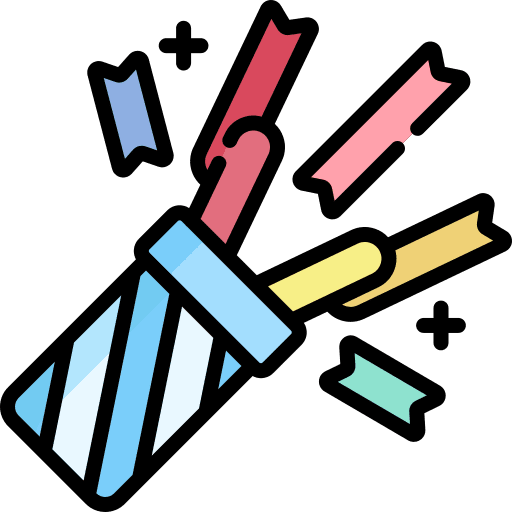 Confetti new year birthday and party fun icon