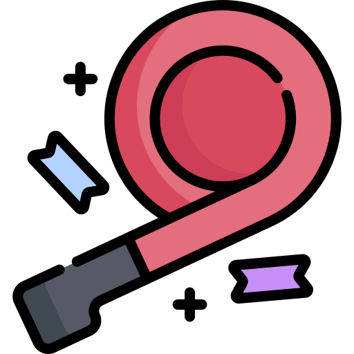 Party blower celebration birthday and party birthday icon