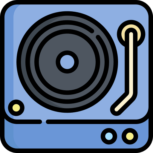 Turntable music and multimedia music player recorder player icon