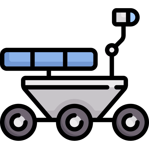 Moon rover automobile science robot icon