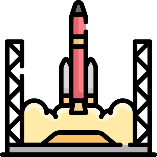 Rocket launch transportation space ship launch rocket icon