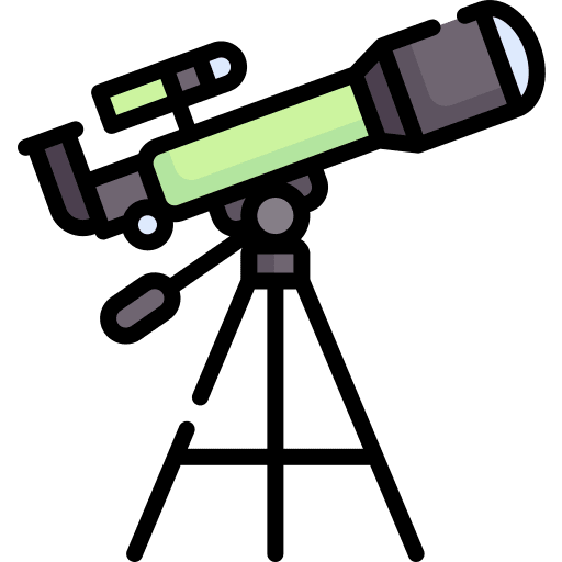 Telescope science space hobbies and free time icon