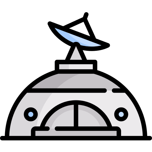 Observatory telescope science galaxy icon