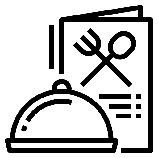 Restaurant food and restaurant print products paper icon