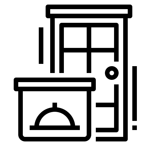 Food delivery shipping and delivery cloche door icon