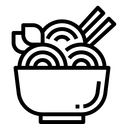 Noodle food and restaurant ramen noodles icon