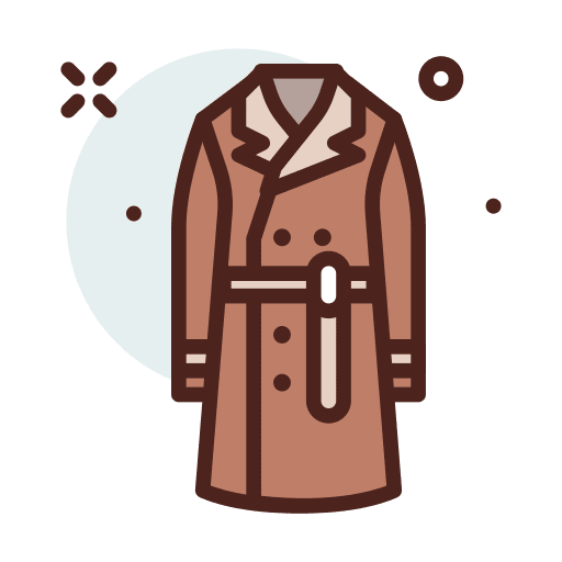 Trench coat garment clothes clothing icon