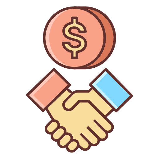 Cost per acquisition handshake hands acquisition icon