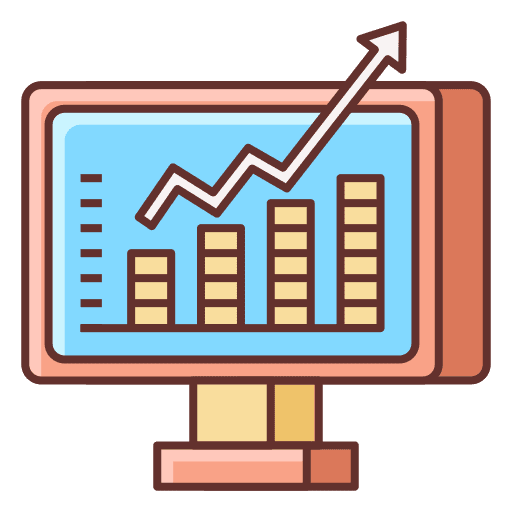Conversion line graph files and folders rate icon